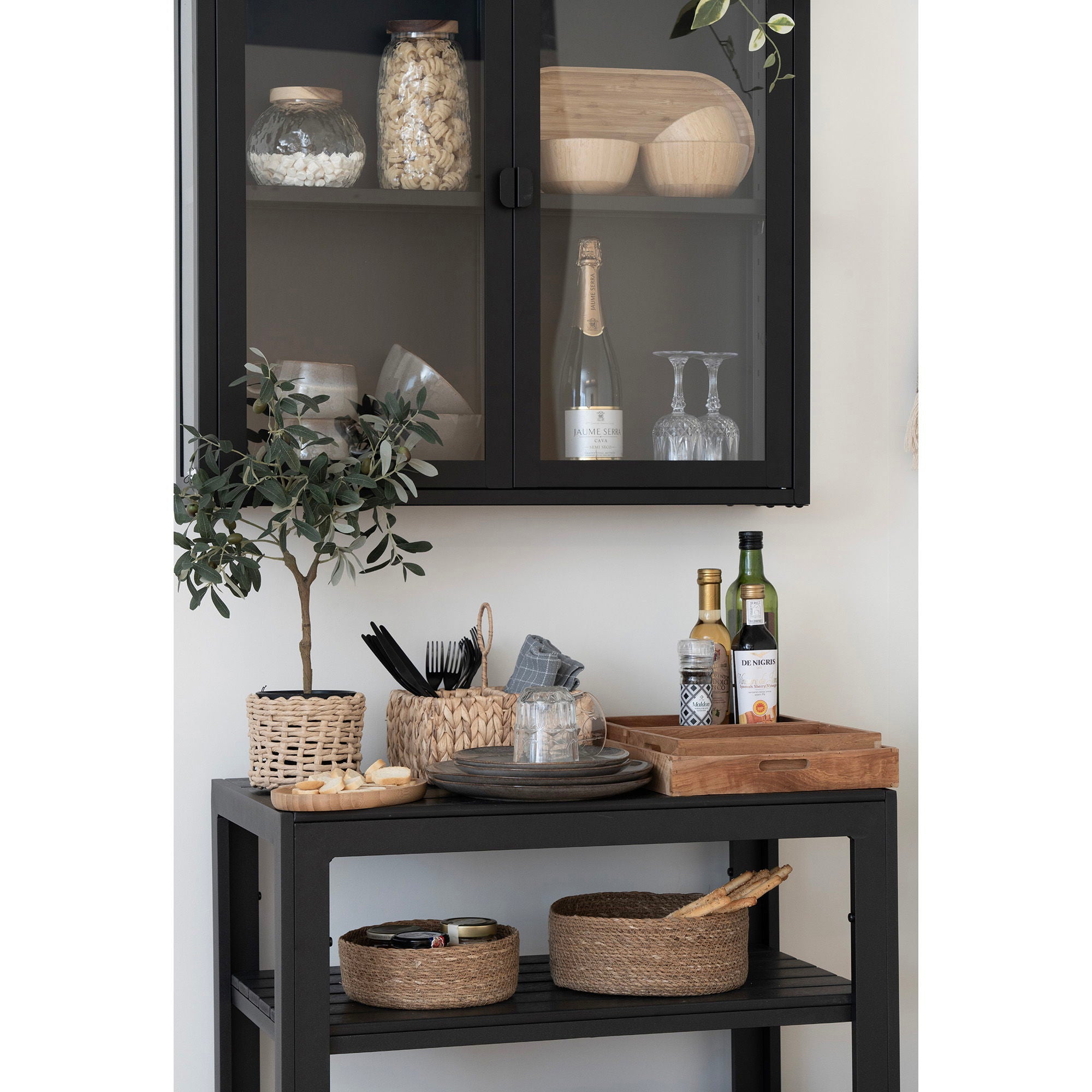 Faro – Tablett-Set aus Teakholz, natur, 3-teilig